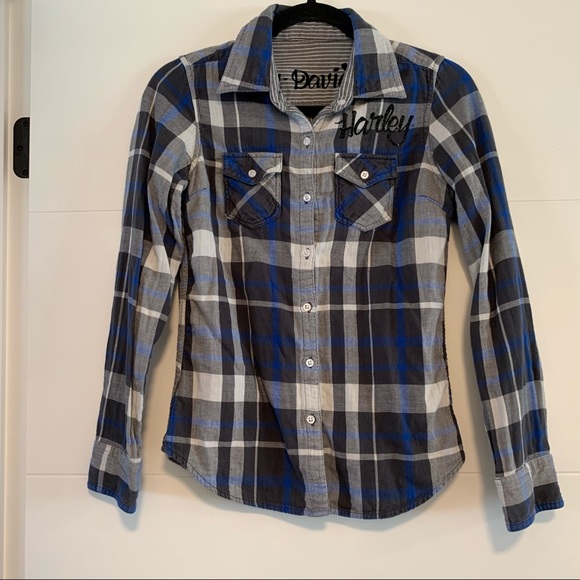 Harley-Davidson Tops - Harley-Davidson | Reversible Button Up Plaid Shirt